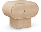 Harlow Art Deco Night Stand with Rich Finish, Solid Wood, and Unique Grain Design for Elegant Spaces