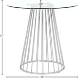 Gio Round Glass Counter Height Dining Table with Polished Chrome Base - Chic Modern Design for Gatherings