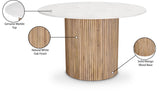 Oakhill Contemporary Dining Table with Genuine Marble Top & Natural Oak Finish, 47" Square Design