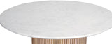 Oakhill Contemporary Dining Table with Genuine Marble Top & Natural Oak Finish, 47" Square Design