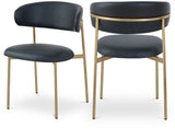 Lupita Dining Chairs Set of 2 - Elegant Vegan Leather with Brushed Gold Frame for Upscale Dining