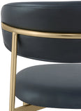Lupita Dining Chairs Set of 2 - Elegant Vegan Leather with Brushed Gold Frame for Upscale Dining
