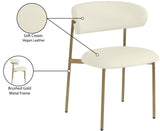 Lupita Dining Chairs Set of 2 - Elegant Vegan Leather with Brushed Gold Frame for Upscale Dining