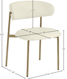 Lupita Dining Chairs Set of 2 - Elegant Vegan Leather with Brushed Gold Frame for Upscale Dining