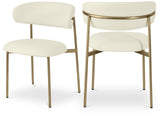 Lupita Dining Chairs Set of 2 - Elegant Vegan Leather with Brushed Gold Frame for Upscale Dining