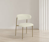 Lupita Dining Chairs Set of 2 - Elegant Vegan Leather with Brushed Gold Frame for Upscale Dining