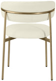 Lupita Dining Chairs Set of 2 - Elegant Vegan Leather with Brushed Gold Frame for Upscale Dining