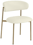 Lupita Dining Chairs Set of 2 - Elegant Vegan Leather with Brushed Gold Frame for Upscale Dining