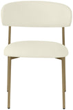 Lupita Dining Chairs Set of 2 - Elegant Vegan Leather with Brushed Gold Frame for Upscale Dining