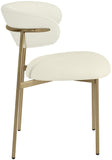 Lupita Dining Chairs Set of 2 - Elegant Vegan Leather with Brushed Gold Frame for Upscale Dining