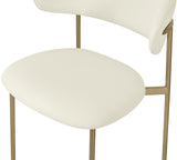 Lupita Dining Chairs Set of 2 - Elegant Vegan Leather with Brushed Gold Frame for Upscale Dining