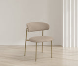 Lupita Dining Chairs Set of 2 - Elegant Vegan Leather with Brushed Gold Frame for Upscale Dining