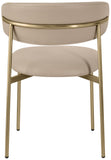 Lupita Dining Chairs Set of 2 - Elegant Vegan Leather with Brushed Gold Frame for Upscale Dining
