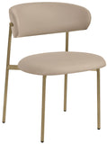 Lupita Dining Chairs Set of 2 - Elegant Vegan Leather with Brushed Gold Frame for Upscale Dining