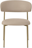 Lupita Dining Chairs Set of 2 - Elegant Vegan Leather with Brushed Gold Frame for Upscale Dining