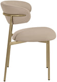 Lupita Dining Chairs Set of 2 - Elegant Vegan Leather with Brushed Gold Frame for Upscale Dining