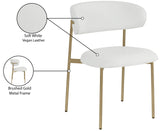 Lupita Dining Chairs Set of 2 - Elegant Vegan Leather with Brushed Gold Frame for Upscale Dining