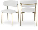 Lupita Dining Chairs Set of 2 - Elegant Vegan Leather with Brushed Gold Frame for Upscale Dining