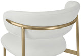 Lupita Dining Chairs Set of 2 - Elegant Vegan Leather with Brushed Gold Frame for Upscale Dining
