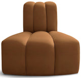Arc - Velvet Reverse Corner Chair - Saddle
