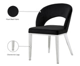 Roberto Contemporary Dining Chair - Elegant Velvet Upholstered Design with Stylish Iron Legs