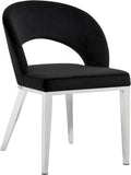 Roberto Contemporary Dining Chair - Elegant Velvet Upholstered Design with Stylish Iron Legs