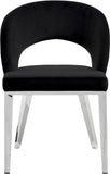 Roberto Contemporary Dining Chair - Elegant Velvet Upholstered Design with Stylish Iron Legs