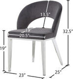 Roberto Contemporary Dining Chair - Elegant Velvet Upholstered Design with Stylish Iron Legs