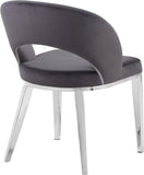Roberto Contemporary Dining Chair - Elegant Velvet Upholstered Design with Stylish Iron Legs