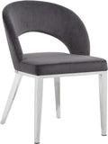 Roberto Contemporary Dining Chair - Elegant Velvet Upholstered Design with Stylish Iron Legs