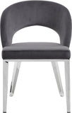 Roberto Contemporary Dining Chair - Elegant Velvet Upholstered Design with Stylish Iron Legs