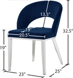 Roberto Contemporary Dining Chair - Elegant Velvet Upholstered Design with Stylish Iron Legs