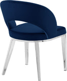 Roberto Contemporary Dining Chair - Elegant Velvet Upholstered Design with Stylish Iron Legs