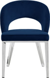 Roberto Contemporary Dining Chair - Elegant Velvet Upholstered Design with Stylish Iron Legs