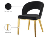 Roberto Contemporary Dining Chair - Elegant Velvet Upholstered Design with Stylish Iron Legs