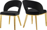 Roberto Contemporary Dining Chair - Elegant Velvet Upholstered Design with Stylish Iron Legs