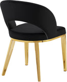 Roberto Contemporary Dining Chair - Elegant Velvet Upholstered Design with Stylish Iron Legs