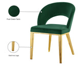 Roberto Contemporary Dining Chair - Elegant Velvet Upholstered Design with Stylish Iron Legs