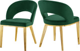 Roberto Contemporary Dining Chair - Elegant Velvet Upholstered Design with Stylish Iron Legs
