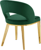 Roberto Contemporary Dining Chair - Elegant Velvet Upholstered Design with Stylish Iron Legs