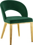 Roberto Contemporary Dining Chair - Elegant Velvet Upholstered Design with Stylish Iron Legs