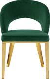 Roberto Contemporary Dining Chair - Elegant Velvet Upholstered Design with Stylish Iron Legs