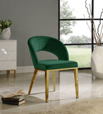 Roberto Contemporary Dining Chair - Elegant Velvet Upholstered Design with Stylish Iron Legs