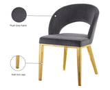 Roberto Contemporary Dining Chair - Elegant Velvet Upholstered Design with Stylish Iron Legs