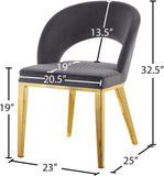 Roberto Contemporary Dining Chair - Elegant Velvet Upholstered Design with Stylish Iron Legs
