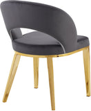 Roberto Contemporary Dining Chair - Elegant Velvet Upholstered Design with Stylish Iron Legs