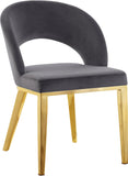 Roberto Contemporary Dining Chair - Elegant Velvet Upholstered Design with Stylish Iron Legs