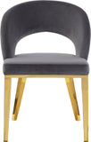 Roberto Contemporary Dining Chair - Elegant Velvet Upholstered Design with Stylish Iron Legs