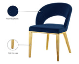 Roberto Contemporary Dining Chair - Elegant Velvet Upholstered Design with Stylish Iron Legs