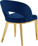 Roberto Contemporary Dining Chair - Elegant Velvet Upholstered Design with Stylish Iron Legs